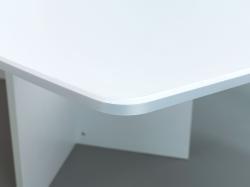 Konferenztisch weiss/slber, Bootsform -  2 Säulenfüße verchromt - 280 cm lang - extra gross- sofort lieferbar !!
