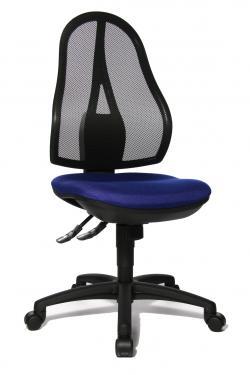 Büro Drehstuhl Office mit Netzrückenlehne - GS Intertek-8 Stunden Sitzer-Bezug blau-Punkt-Synchronmechanik der Sitz und Rückenlehne -  sofort lieferbar !