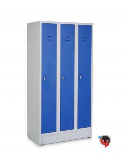 Stahl-Kleiderspind - Abteilbreite 40 cm - Gesamtbreite 120 cm - 3 Drehriegel - blaue Türen - sofort lieferbar  !