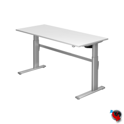 Schreibtisch-System: London-elektrisch verstellbar 70-120 cm, Platte weiss, Mass: 180 x 80 cm, sofort lieferbar, Preishammer !  
